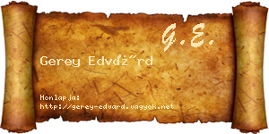 Gerey Edvárd névjegykártya